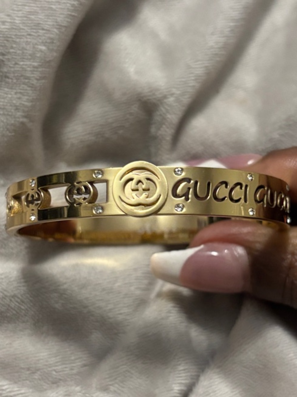 Gucci Inspired Gold-tone Bangle